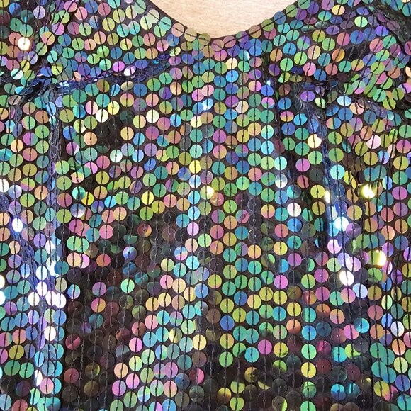 Vintage 90s Womens Sz 8 Mermaid Sequins Sparkle Cocktail Dress‎ Bodycon Sexy - Picture 9 of 15